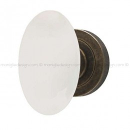 Pomolo per porta Ovalino Comit con porcellana bianca