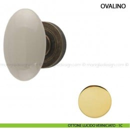 Pomolo per porta Ovalino Comit con porcellana avorio 2