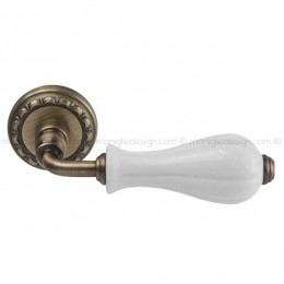 Maniglia per porta Zena Comit con porcellana bianca