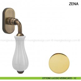 Maniglia per finestra martellina DK Zena Comit con porcellana bianca 2