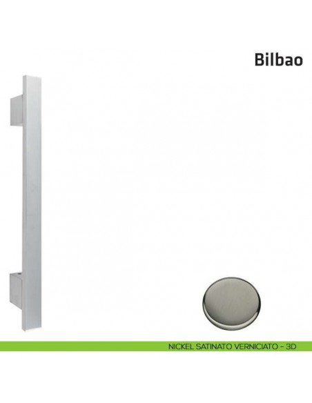 Maniglione per porta Bilbao Comit accoppiato 340 mm nickel satinato verniciato