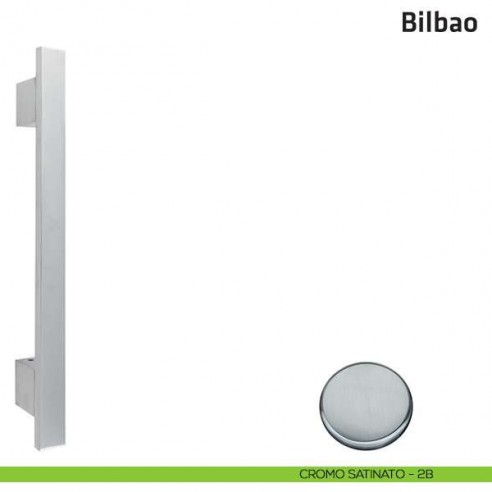 Maniglione per porta Bilbao Comit singolo 440 mm cromo satinato