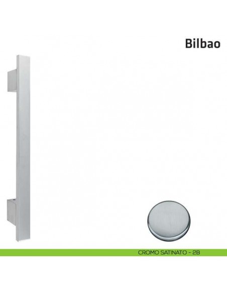 Maniglione per porta Bilbao Comit singolo 440 mm cromo satinato