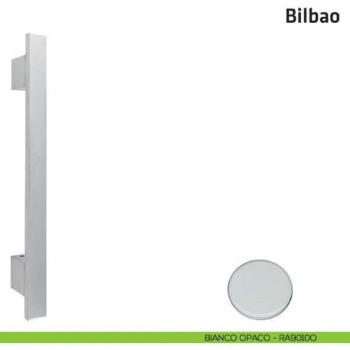 Maniglione per porta Bilbao Comit singolo 440 mm bianco opaco