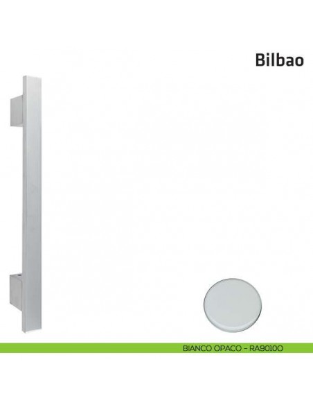 Maniglione per porta Bilbao Comit singolo 440 mm bianco opaco