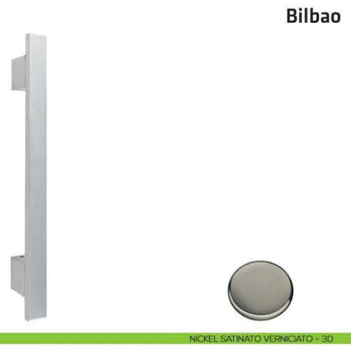 Maniglione per porta Bilbao Comit accoppiato 440 mm nickel satinato verniciato