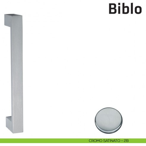 Maniglione per porta Biblo Comit accoppiato 274 mm cromo satinato