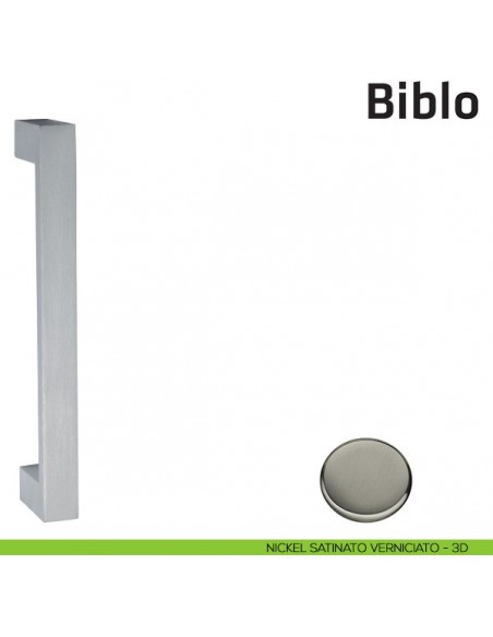 Maniglione per porta Biblo Comit accoppiato 274 mm nickel satinato verniciato