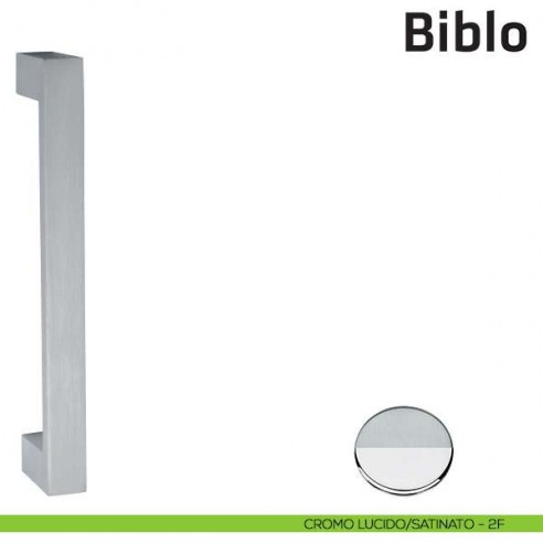 Maniglione per porta Biblo Comit accoppiato 274 mm cromo lucido/satinato