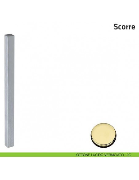 Maniglione per porta in vetro Scorre Comit accoppiato 340 mm ottone lucido verniciato