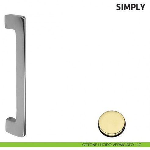 Maniglione per porta Simply Comit singolo 300 mm ottone lucido verniciato