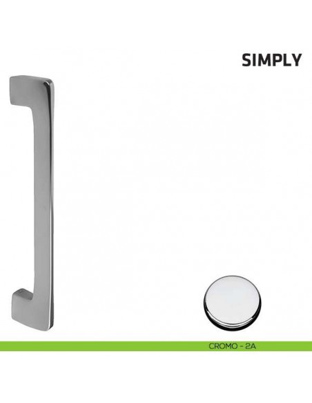 Maniglione per porta Simply Comit singolo 300 mm cromo lucido
