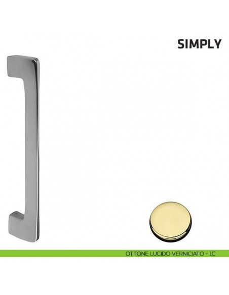 Maniglione per porta Simply Comit accoppiato 300 mm ottone lucido verniciato