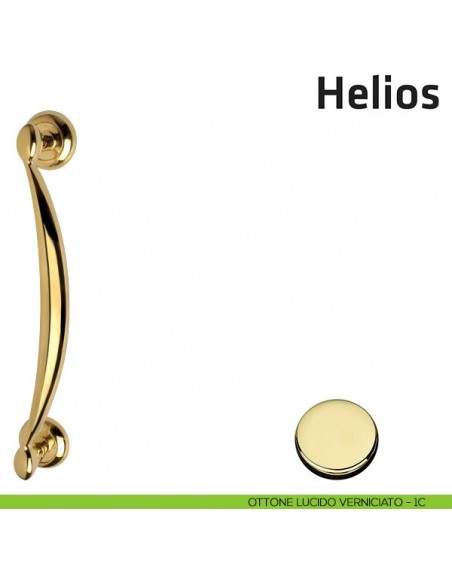 Maniglione per porta Helios Comit singolo 340 mm ottone lucido verniciato