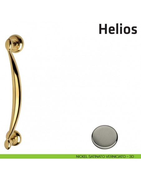 Maniglione per porta Helios Comit singolo 340 mm nickel satinato verniciato
