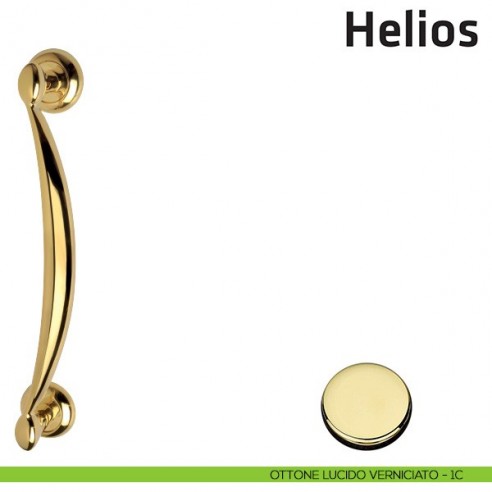 Maniglione per porta Helios Comit accoppiato 340 mm ottone lucido verniciato