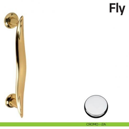 Maniglione per porta Fly Comit singolo 375 mm cromo lucido