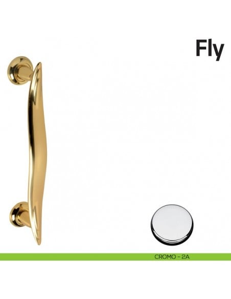 Maniglione per porta Fly Comit singolo 375 mm cromo lucido