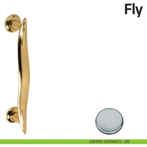 Maniglione per porta Fly Comit singolo 375 mm cromo satinato