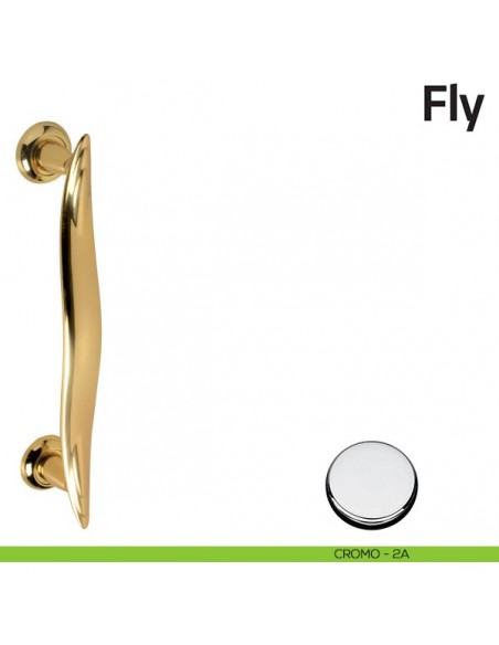 Maniglione per porta Fly Comit accoppiato 375 mm cromo lucido
