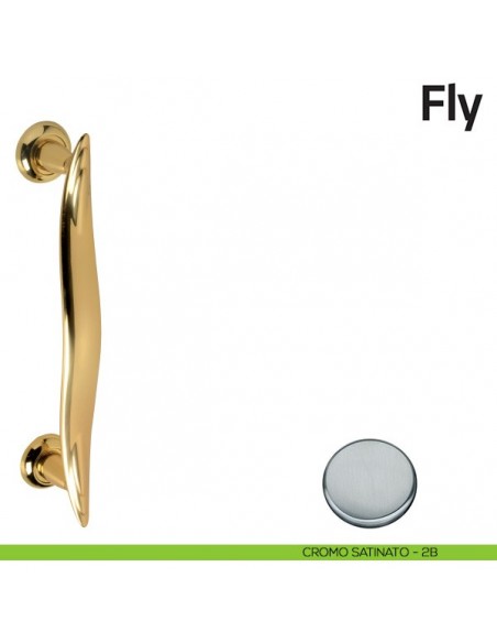 Maniglione per porta Fly Comit accoppiato 375 mm cromo satinato