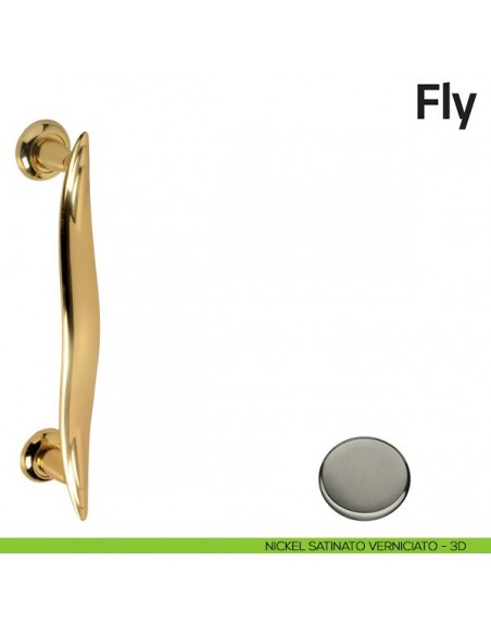 Maniglione per porta Fly Comit accoppiato 375 mm nickel satinato verniciato