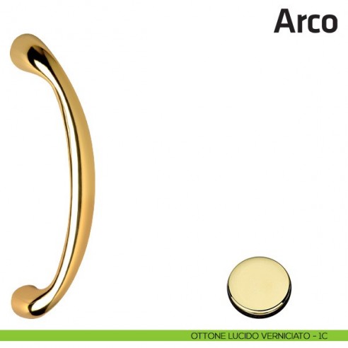 Maniglione per porta Arco Comit singolo 228 mm ottone lucido verniciato