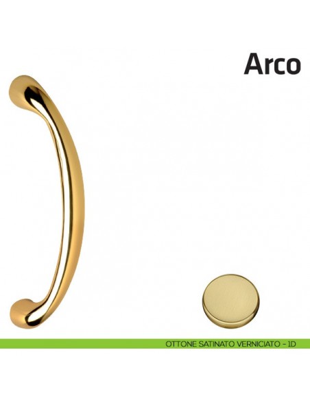 Maniglione per porta Arco Comit singolo 228 mm ottone satinato verniciato