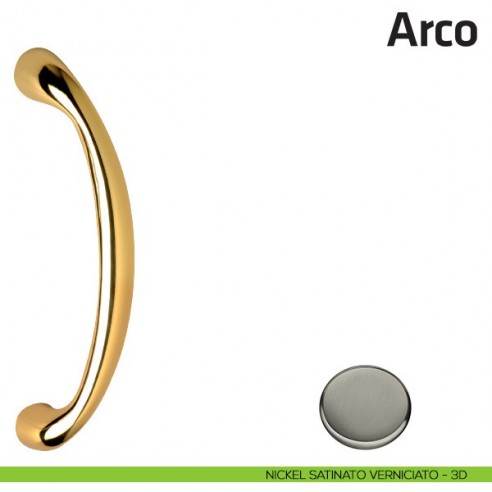 Maniglione per porta Arco Comit singolo 228 mm nickel satinato verniciato