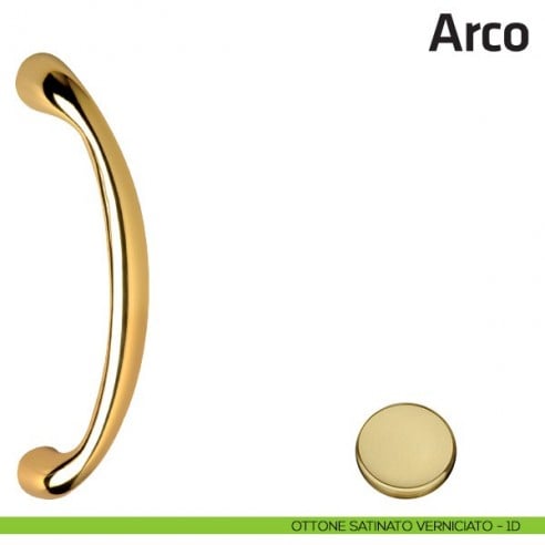 Maniglione per porta Arco Comit accoppiato 228 mm ottone satinato verniciato