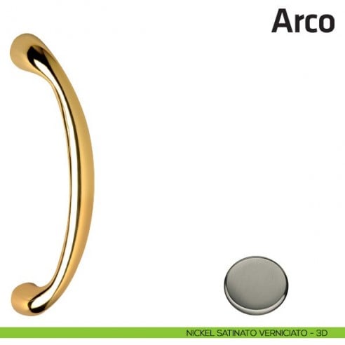 Maniglione per porta Arco Comit accoppiato 228 mm nickel satinato verniciato