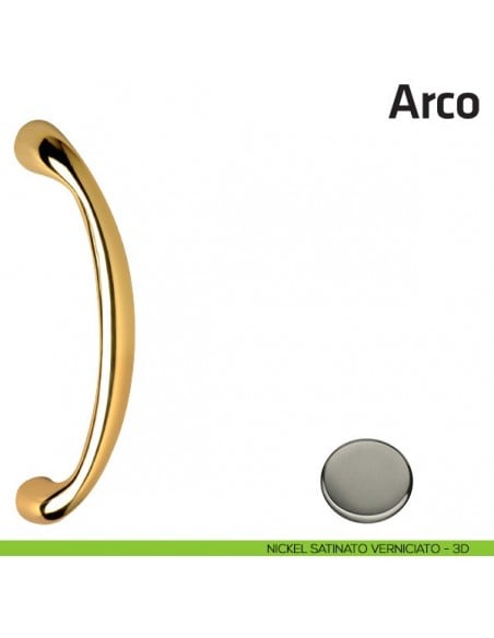 Maniglione per porta Arco Comit accoppiato 228 mm nickel satinato verniciato