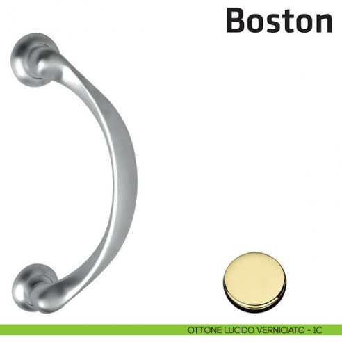 Maniglione per porta Boston Comit accoppiato 285 mm ottone lucido verniciato