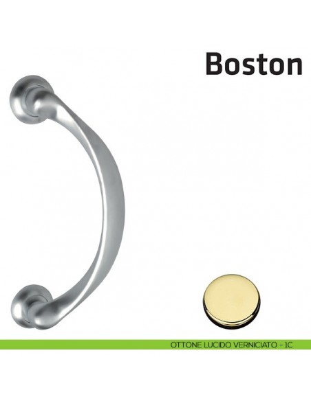 Maniglione per porta Boston Comit accoppiato 285 mm ottone lucido verniciato