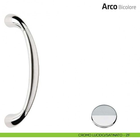 Maniglione per porta Arco Bicolore Comit accoppiato 228 mm cromo lucido/satinato