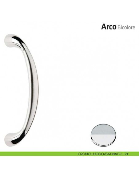 Maniglione per porta Arco Bicolore Comit accoppiato 228 mm cromo lucido/satinato