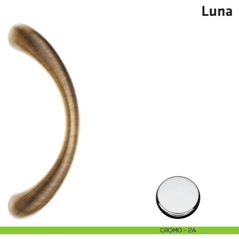 Maniglione per porta Luna Comit singolo 245 mm senza rosette cromo lucido