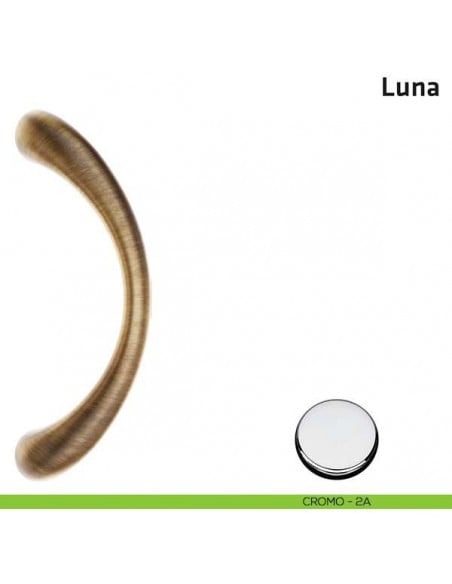 Maniglione per porta Luna Comit singolo 245 mm senza rosette cromo lucido