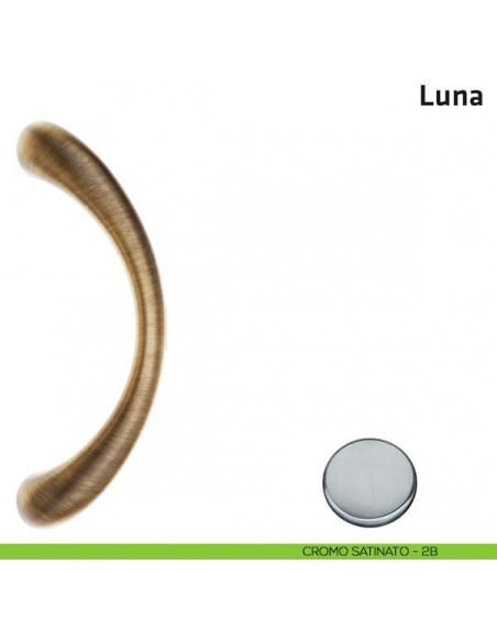 Maniglione per porta Luna Comit singolo 245 mm senza rosette cromo satinato