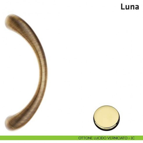 Maniglione per porta Luna Comit accoppiato 245 mm senza rosette ottone lucido verniciato