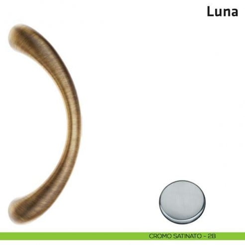 Maniglione per porta Luna Comit accoppiato 245 mm senza rosette cromo satinato