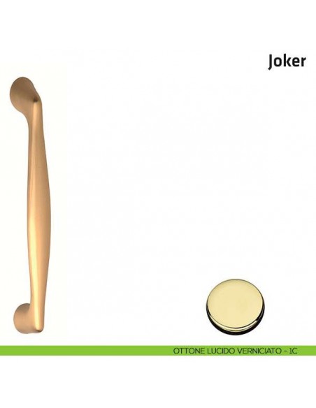 Maniglione per porta Joker Comit accoppiato 230 mm ottone lucido verniciato