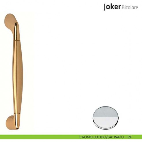 Maniglione per porta Joker Bicolore Comit accoppiato 230 mm cromo lucido/satinato