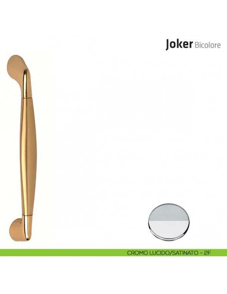 Maniglione per porta Joker Bicolore Comit accoppiato 230 mm cromo lucido/satinato