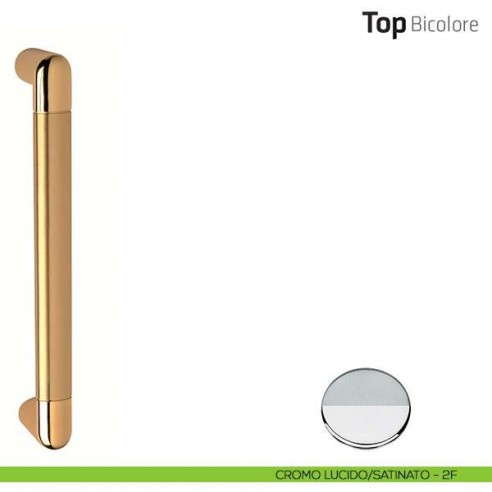 Maniglione per porta Top Bicolore Comit singolo 242 mm cromo lucido/satinato