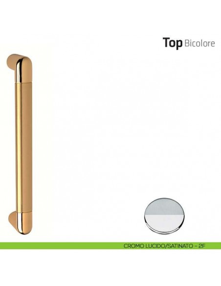 Maniglione per porta Top Bicolore Comit accoppiato 242 mm cromo lucido/satinato