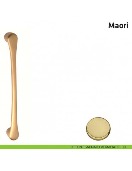 Maniglione per porta Maori Comit accoppiato 180 mm ottone satinato verniciato