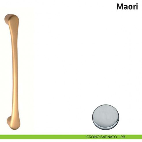 Maniglione per porta Maori Comit accoppiato 180 mm cromo satinato