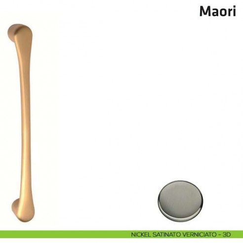 Maniglione per porta Maori Comit accoppiato 180 mm nickel satinato verniciato
