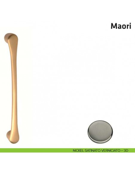 Maniglione per porta Maori Comit singolo 220 mm nickel satinato verniciato